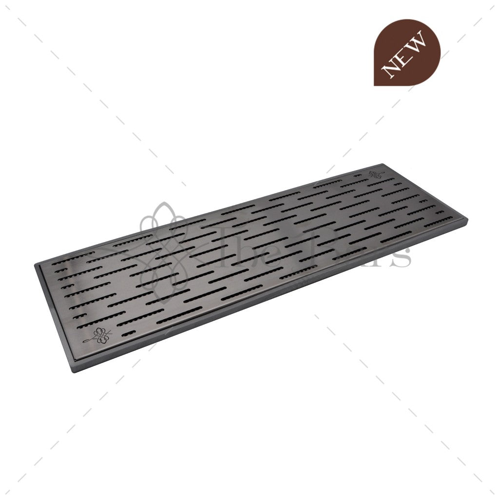 Bar Mat Tappetino Con Griglia Acciaio Cm.20x60 Argento