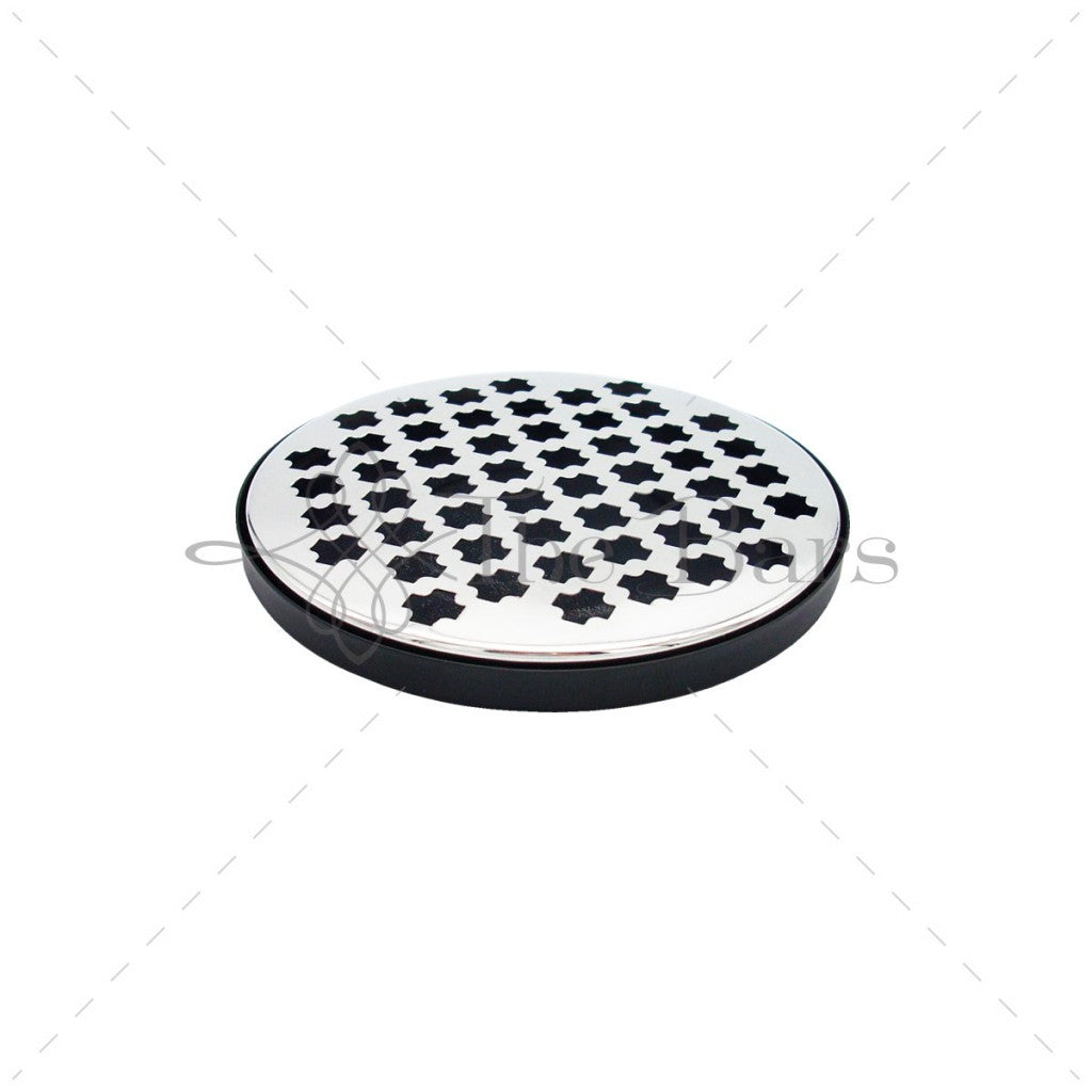 Tappetino Tondo Cm.14,5 Nero Acciaio Inox