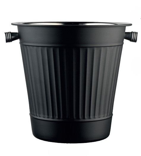 Secchiello Portabottiglie Cm.21,5x21h Linee Verticali Acciaio Inox Mat