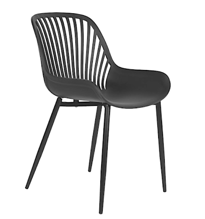 Sedia Metallo/polipropilene Cm.51x50x81cm Nero Mb211969