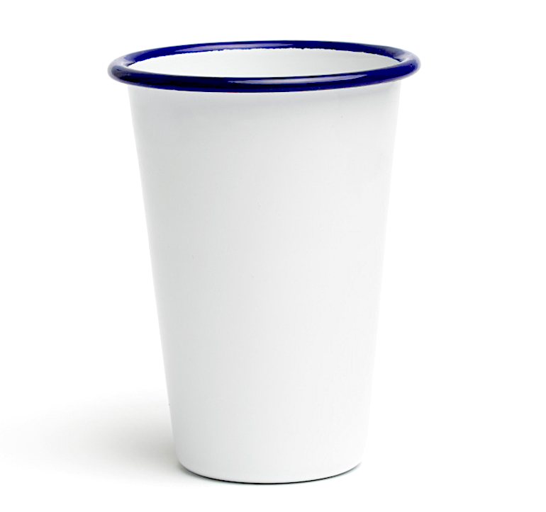 Peltre Bicchiere Cm.8x12h Latta Filo Blu