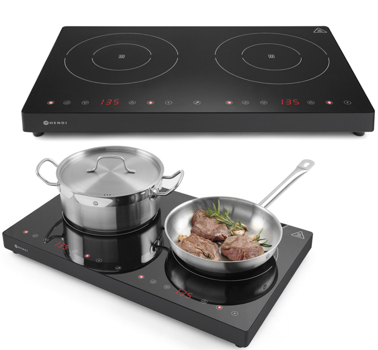 Piastra A Induzione Doppia Kitchen Linev.230 W.3500 Mm.608x405x54h