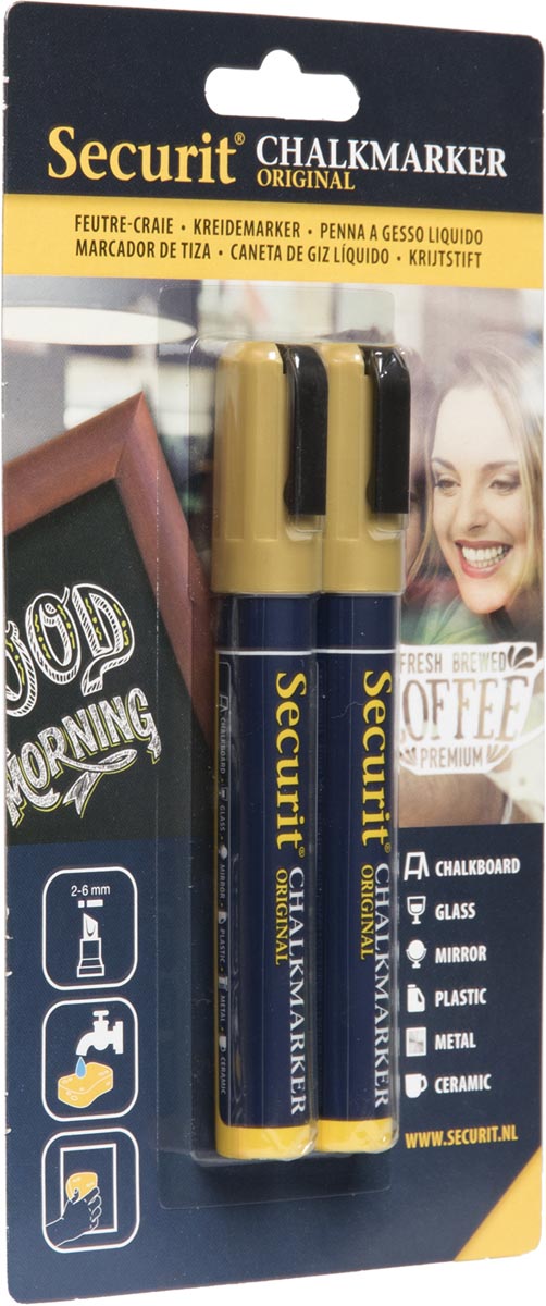 Confezione 2 Pennarelli A Gesso Liquido Color Oro