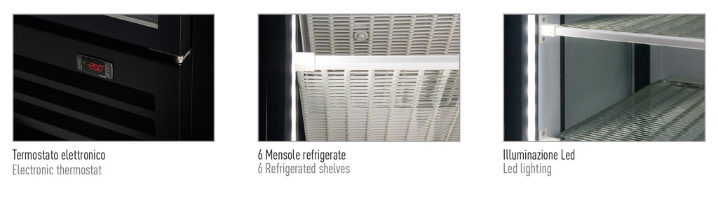 Freezer verticale statico FR 410 ST BLK