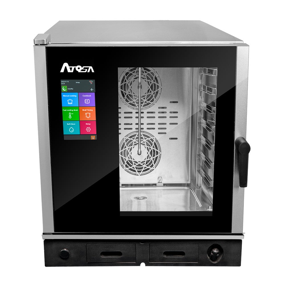 FORNO ELETTRICO PROFESSIONALE COMBINATO ATOSA 7 TEGLIE GN 1/1, CONVENZIONE E VAPORE