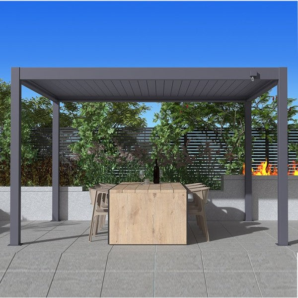 PERGOLA BIOCLIMATICA 4 X 4 METRI ALTEZZA 2,5 METRI ANTRACITE