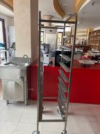 Carrello Portavassoi Usato 9 Scomparti in Acciaio Inox | Super Prezzo Offerta