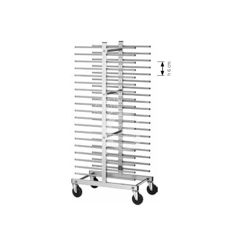 Carrello inox portateglie per 36 teglie 600 x 400 mm - L 500 mm x P 800 mm x H 1700 mm