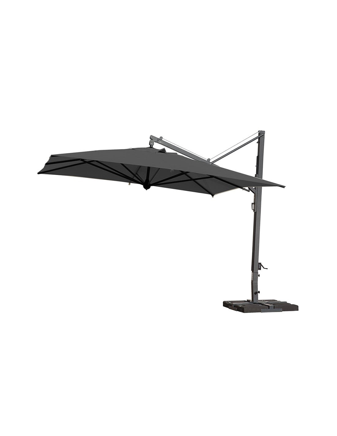 Galileo Dark Maxi Ombrellone 4x4 Braccio Telo Acr Nero Senza Mantovana