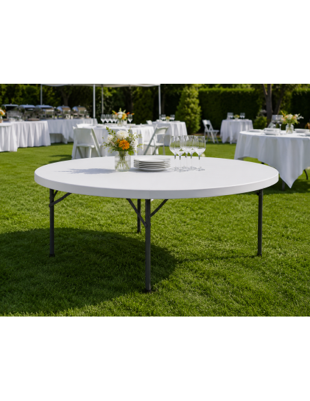 Tavolo Catering D160cm H74cm Gambe Pieghevoli