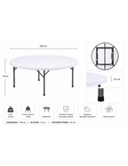 Tavolo Catering D160cm H74cm Gambe Pieghevoli